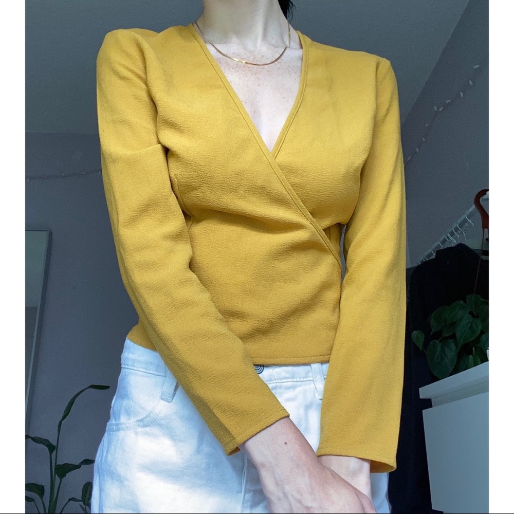 American Apparel Yellow Wrap Shirt